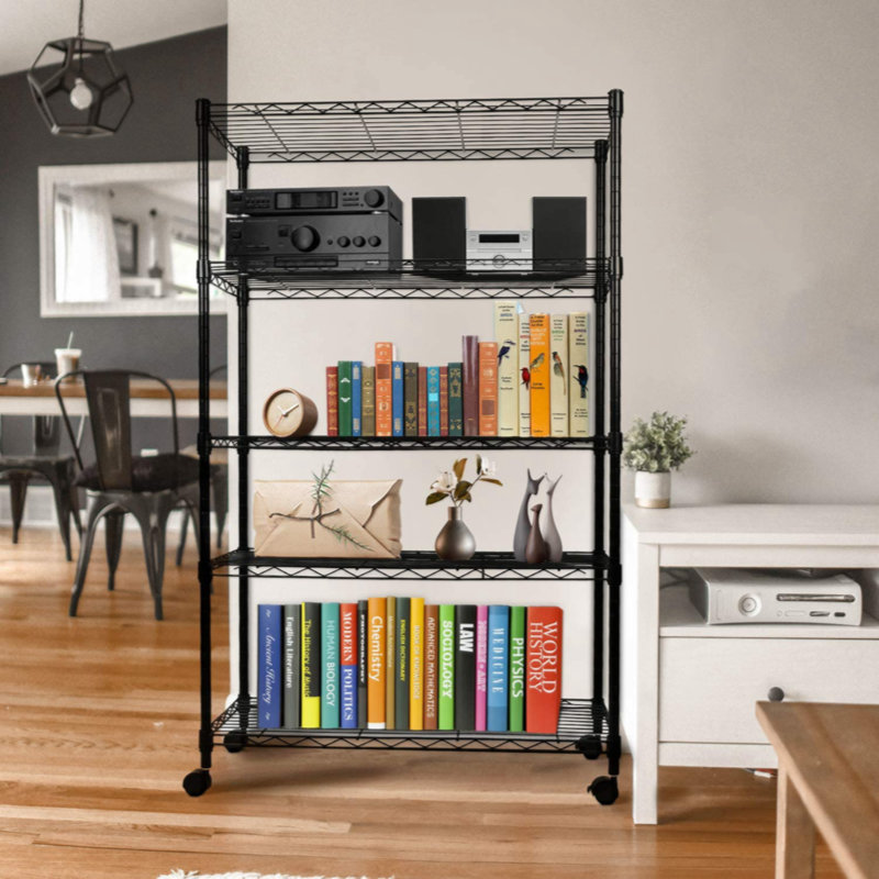 Goram Shelving Unit, Matte Black, 61" H x 30.7" W x 13.8" D