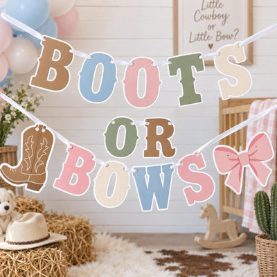 Bannière bottes ou arcs, décoration de fête genre, guirlande en carton fait à la main