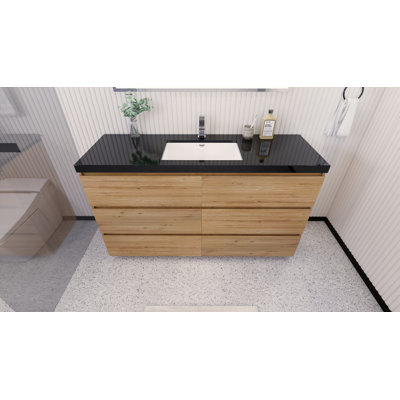 Santrice 59.5'' Single Bathroom Vanity with Acrylic Top