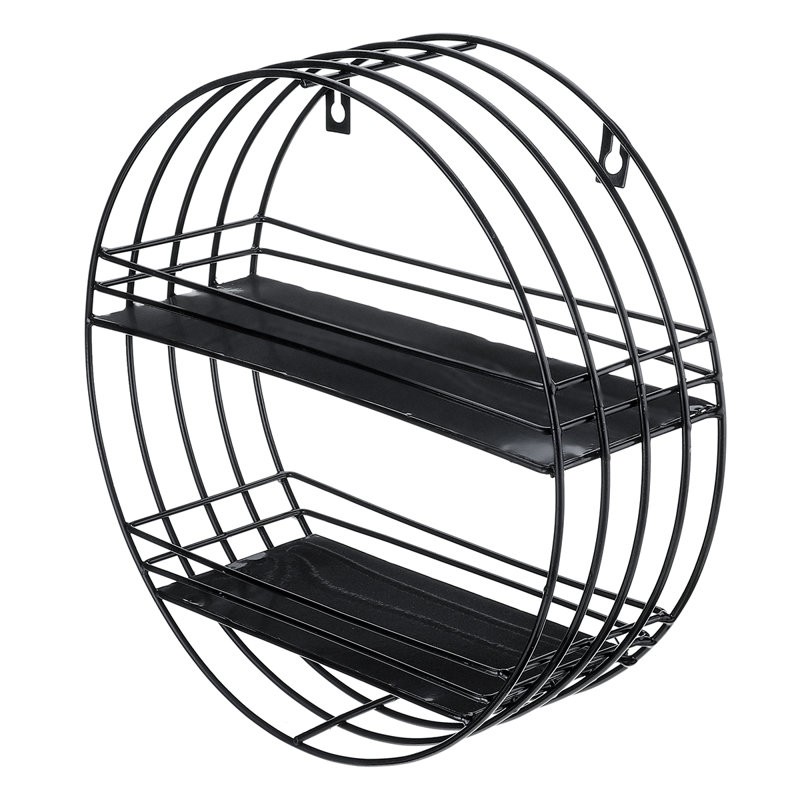 Aniaya 2 -Piece Circle Accent Shelf, Black