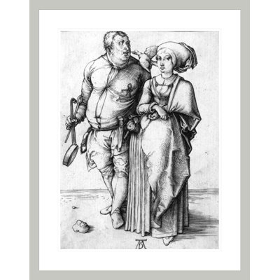 The Cook and his Wife (b/w photo) by Albrecht Dürer -Framed Giclee Print