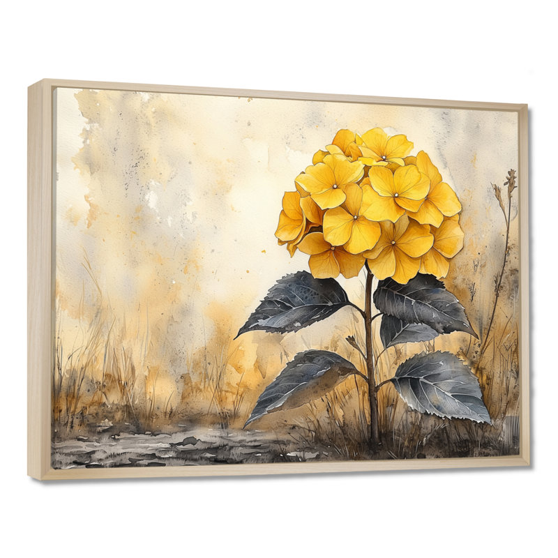 Jaal - Floral Large Wall Art, Impression sur cadre flottant, H 30 po x l 40 po, Crème, crème