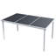 Table de patio avec plateau en verre et meubles de jardin en acier-1856453082