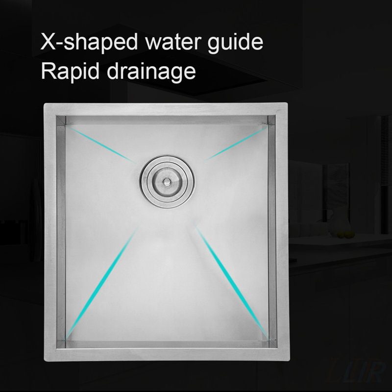 19 Inch Undermount Stainless Steel Kitchen Sink, 16 Gauge, 9 Inch Deep Single Bowl, Durable and Space-Saving Design