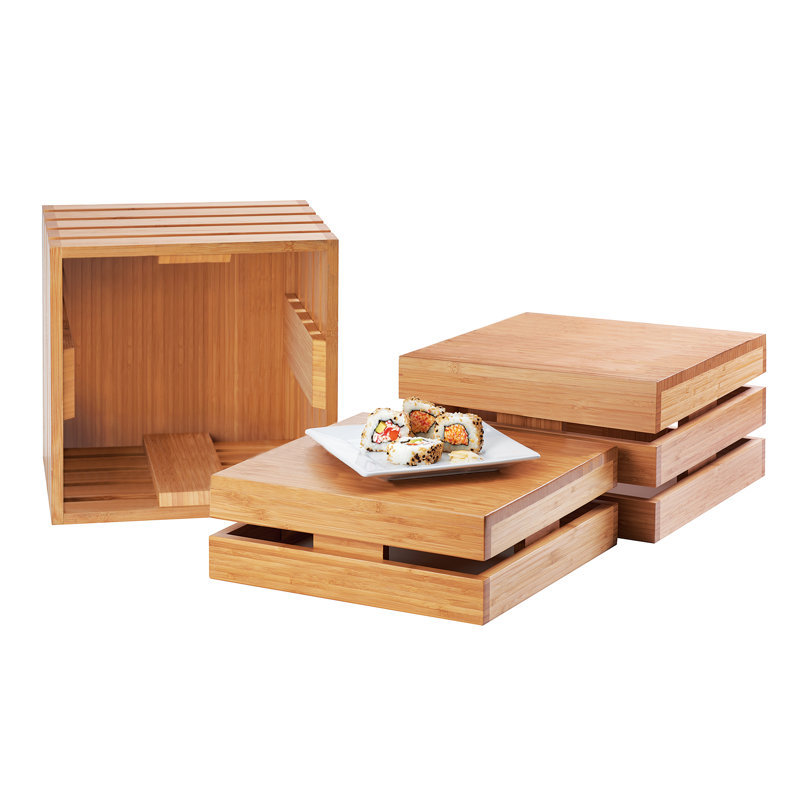 Square Crate Riser - 12" X 12" X 12", Bamboo