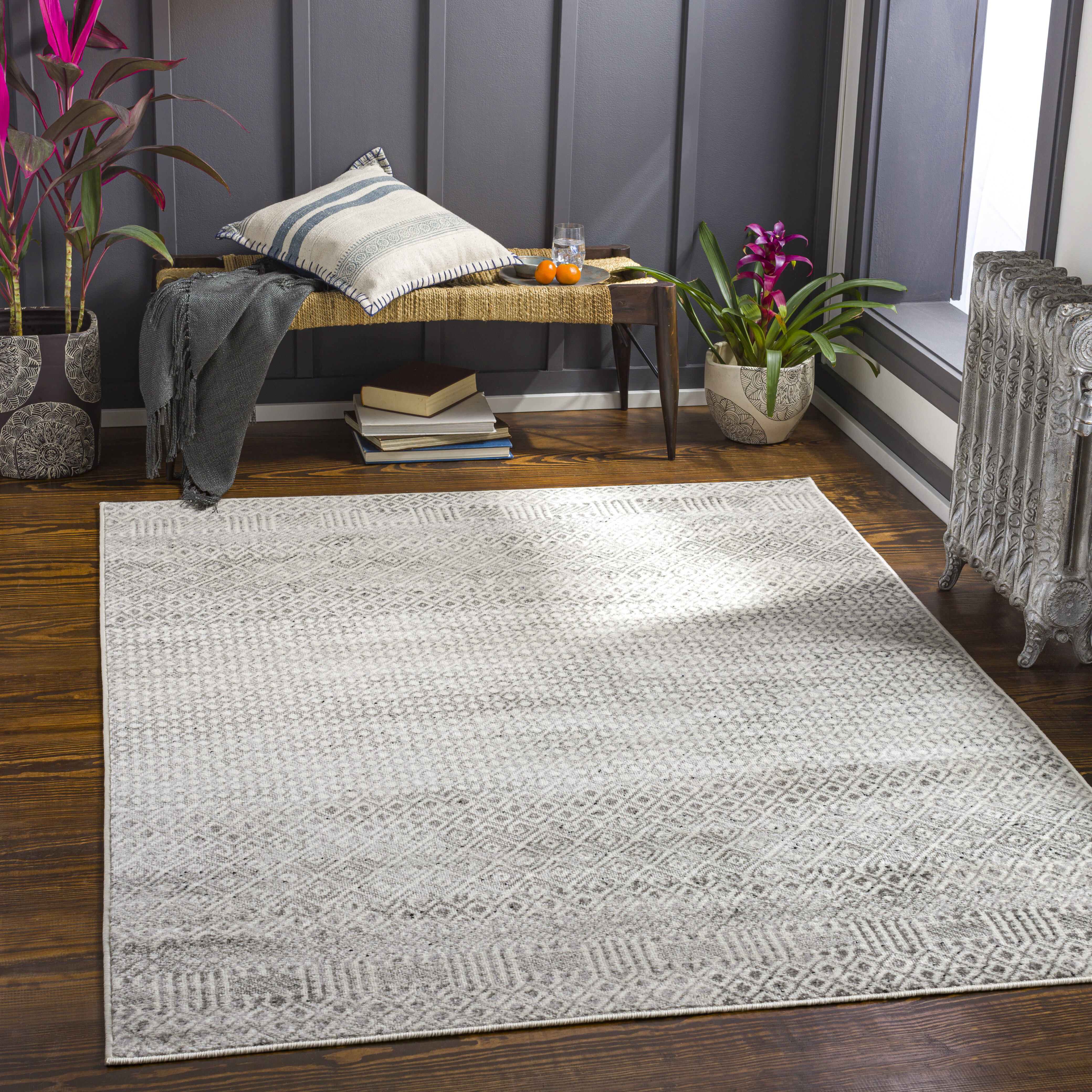 Greyleigh Connie Gray Area Rug, Size: Rectangle 11' x 15