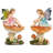 6"Resin Set Of 2 Cute Fairies Sitting On Mushroom Garden Statues