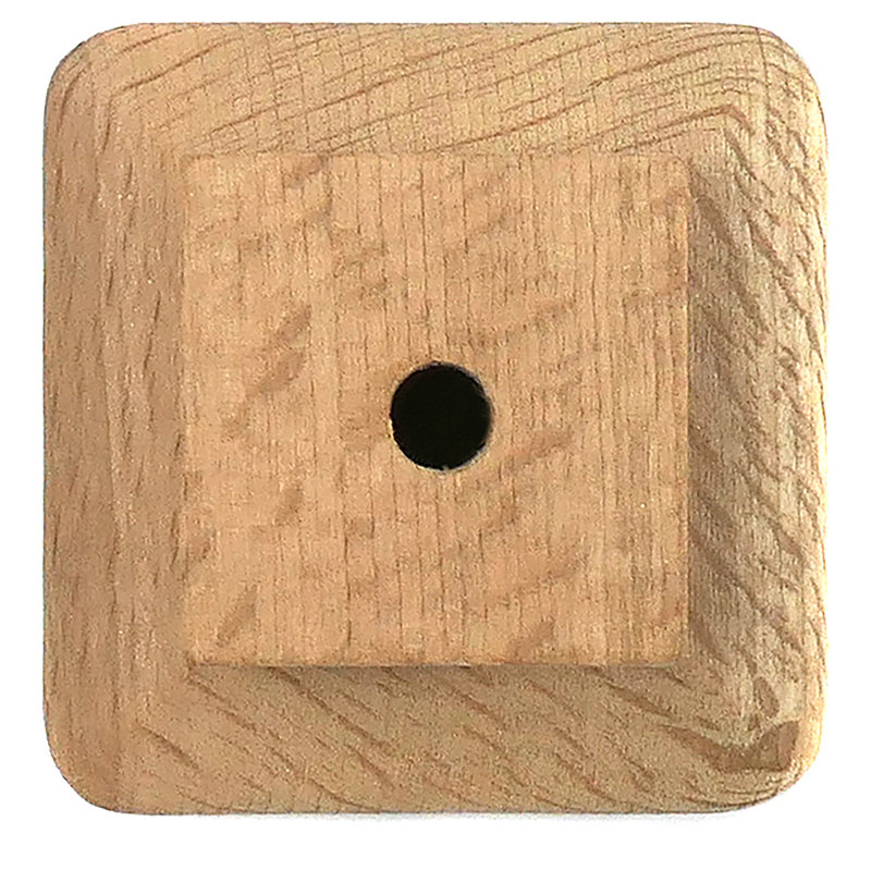 Natural Wood Square Knob with Mounting Hardware
