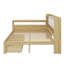 Lit de jour en L en bois avec sept armoires de rangement et deux tiroirs de rangement, lit multifonctionnel avec bureau d'étude-433838126-433838123