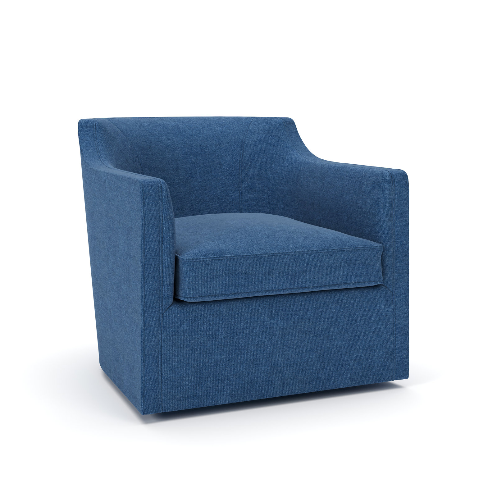 Marietta Upholstered Swivel Armchair, Classic Indigo Denim