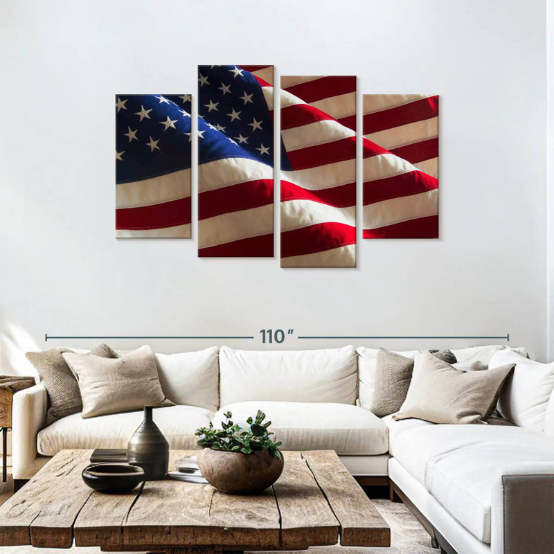 Borges Rippled American Flag, 48" H x 75" W