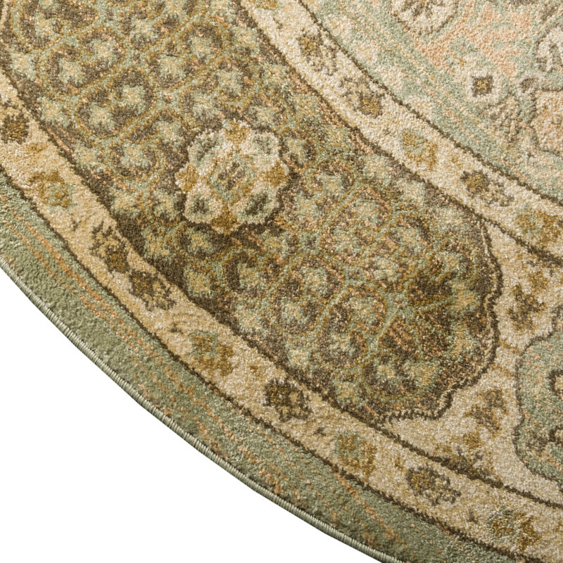 Ophelia Oriental Indoor Rug, Round 3'3", Green/Tan