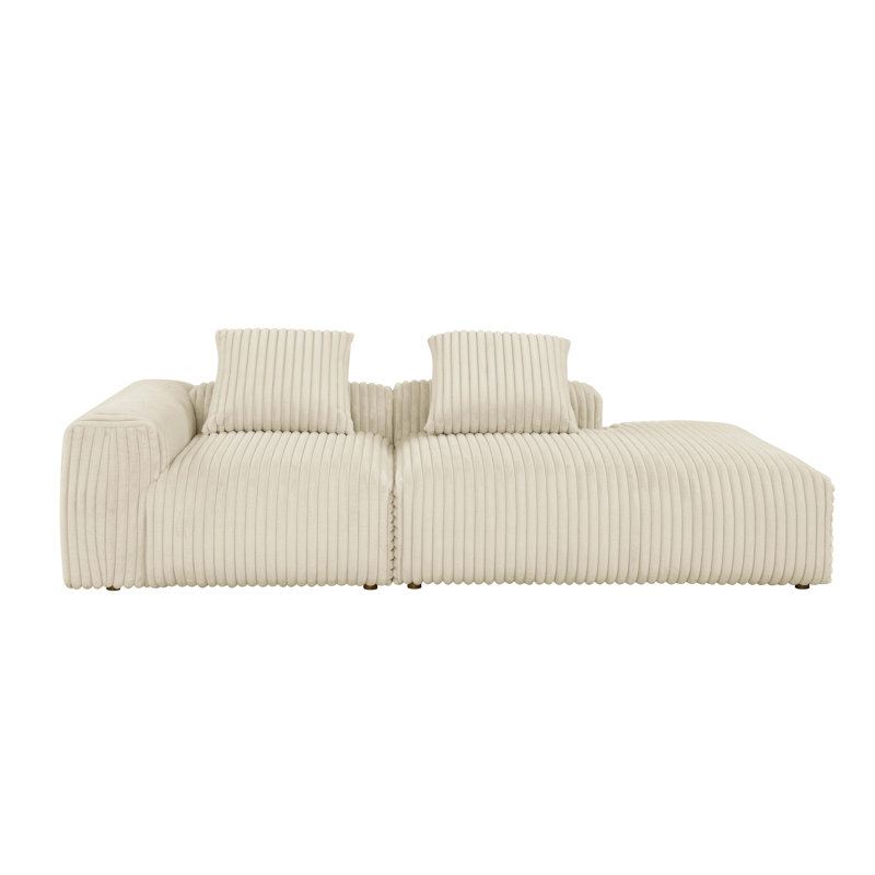 Canapé modulaire en velours côtelé Rostera