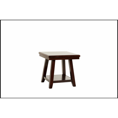 Table d'appoint moderne, audacieuse et simple, fini noyer, avec tablette inférieure pour le rangement dans le salon, placage en bois d'hévéa
