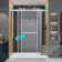 68" - 72" W x 79" H Extra Height Frameless Double Sliding Shower Door with 3/8 in Tempered Clear Glass