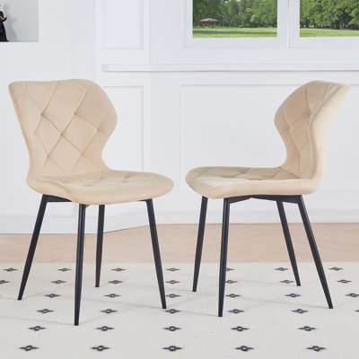 Upholstered Armless Dining Chair With Wraparound Backrest