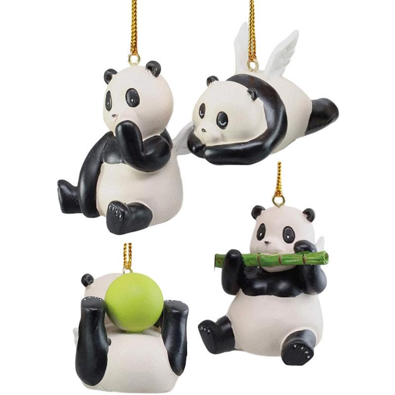 Figurine Deundray Flying Winged Pandas Jade Pagoda