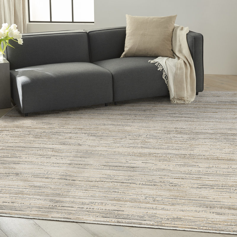 Calvin Klein CK078 Summit 9'10" x 13' Ivory Multicolor Modern Indoor Rug, Rectangle 9'10" x 13'