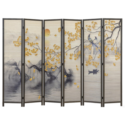 6-Panel Asian Traditional Print Room Divider by Astoria Grand