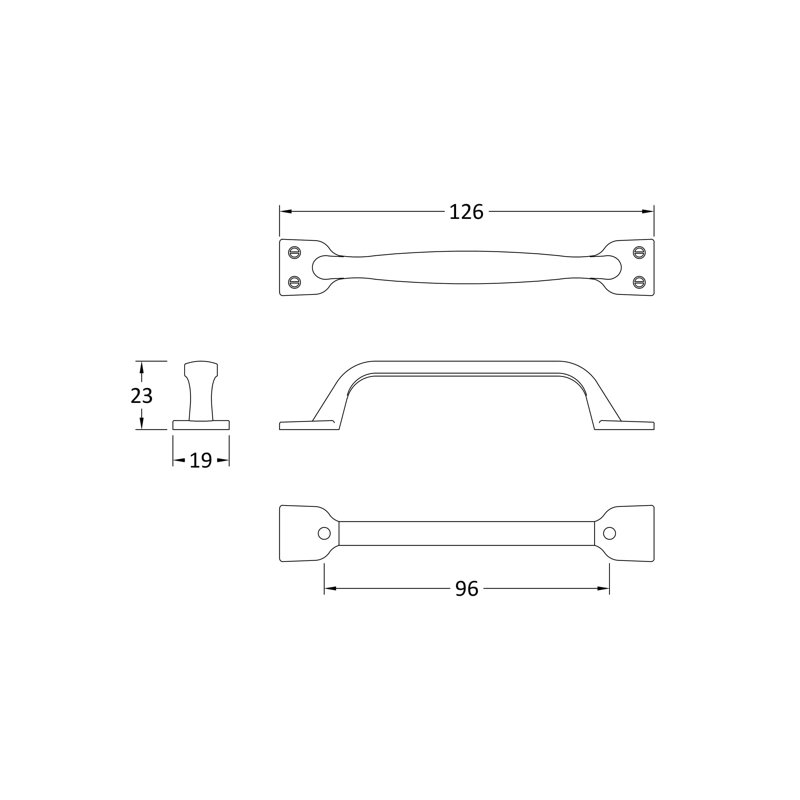 Strap 9 4/7cm Centre Bar Handle