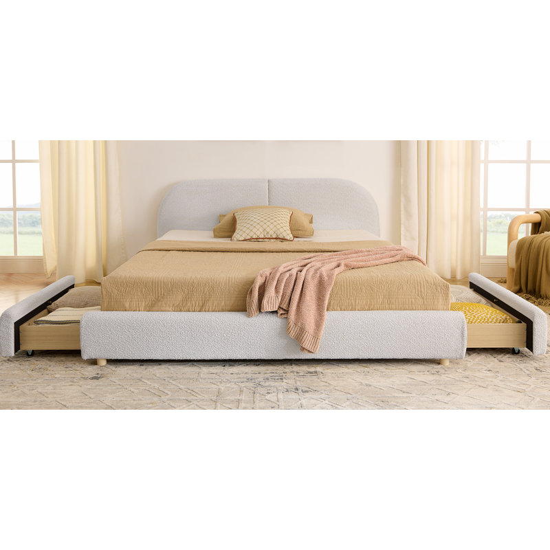 Structure de lit tapissier grand style moderne minimaliste, Grand lit