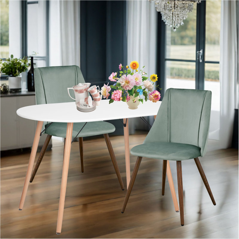 Benbrook Upholstered Kitchen Dining Side Chairs with Metal Legs for Living, Bedroom, Restaurant
