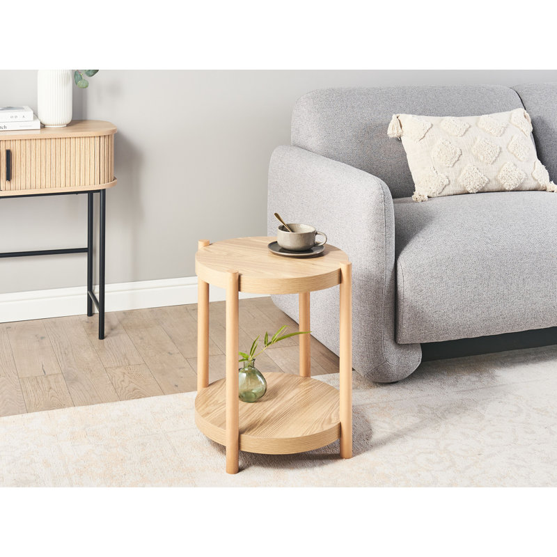 CONNELL Wood-like Light Brown Side Table 
