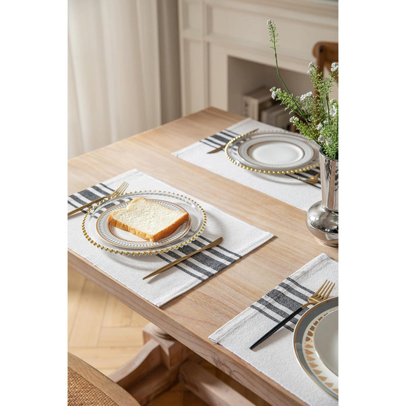 Napperon Groveton, Noir / beige
