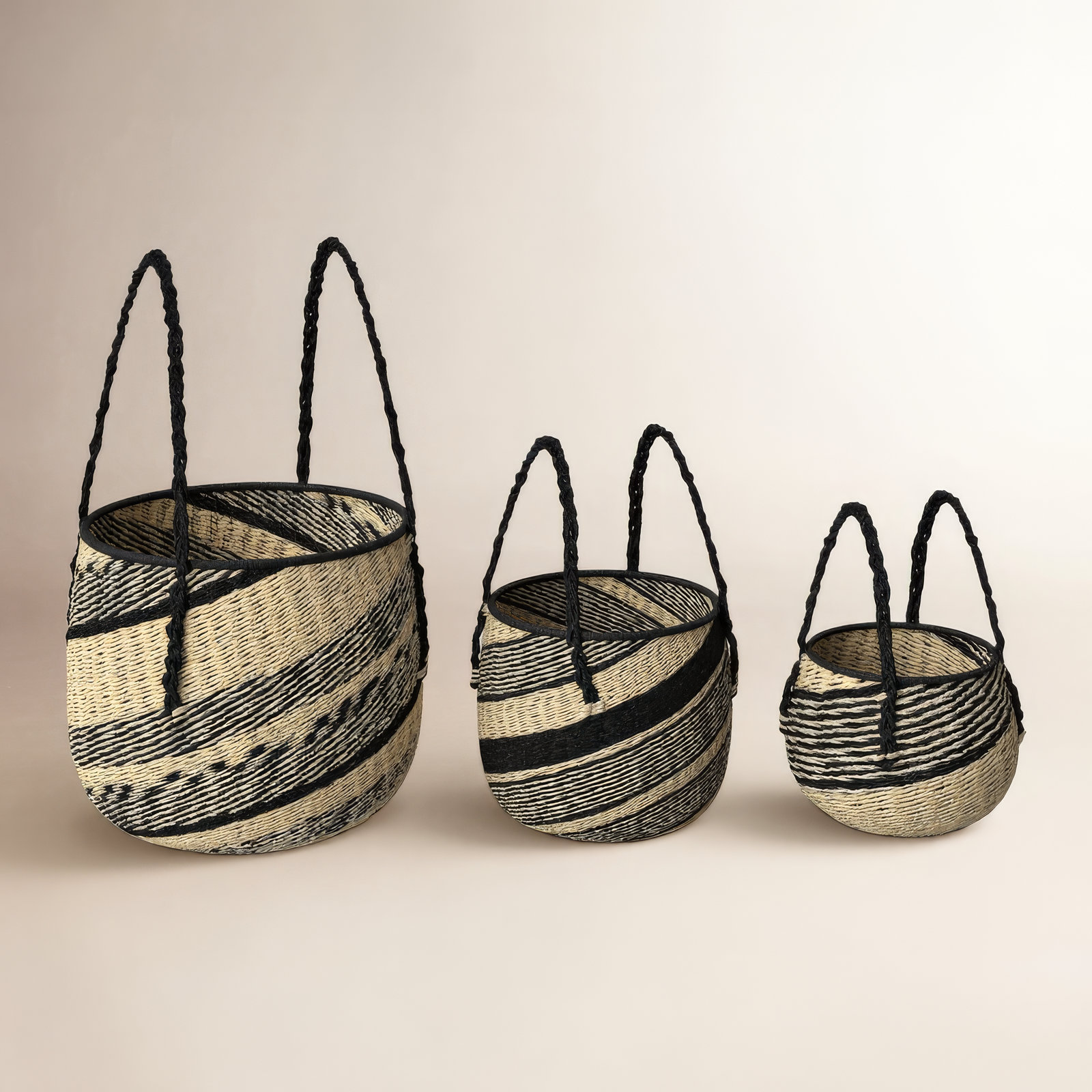 Cardboard / Paper Decorative Basket - Set of 3