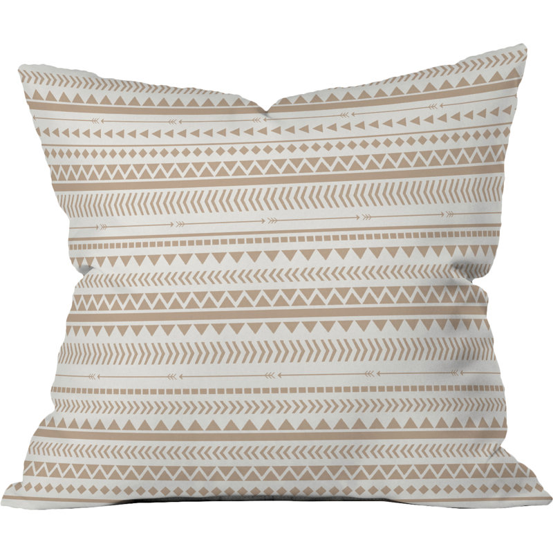 Allyson Johnson Aztec Indoor/Outdoor Throw Pillow, 18" x 18", Brown