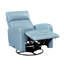 Fauteuil inclinable et oscillant avec mouvement pivotant et revêtement en cuir bleu