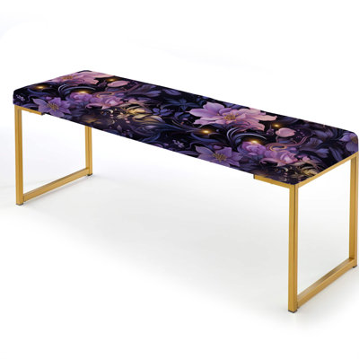 Upholstered Gold Bench