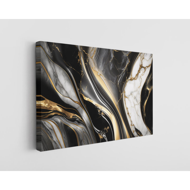 Marbre sur toile, H 24 po x l 36 po x P 1 po