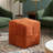 14.2" Square Corduroy Woven Ottoman, Soft Foot Rest Stool With Solid Wood Frame - Grey-402702259