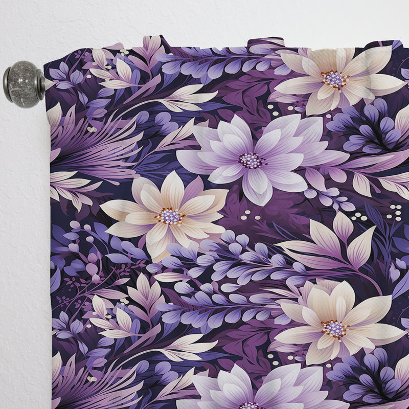 Mauve persan Paisleys III - Rideau floral - Rideau floral obscurcissant - 1 panneau, L 52 po x L 84 po