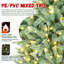 Arbre de Noël illuminé bleu-vert 8 pi avec 900 lumières DEL blanc chaud - 3308 pointes PE + PVC, branches articulées pour une installation facile, support en métal robuste, décoration de Noël unique-275862399