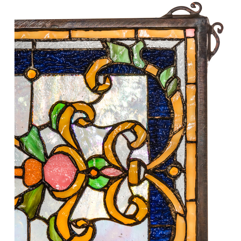 Emma Window Panel, Beige/Amber/Green
