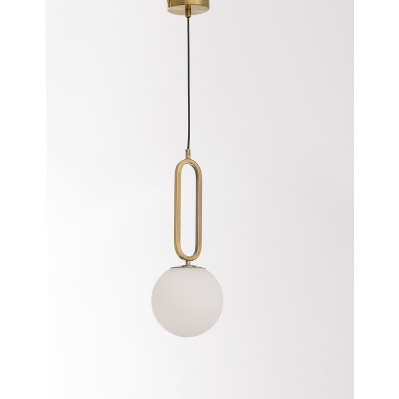 1 - Light Sphere Pendant, Brass, 120cm H x 20cm W x 20cm D