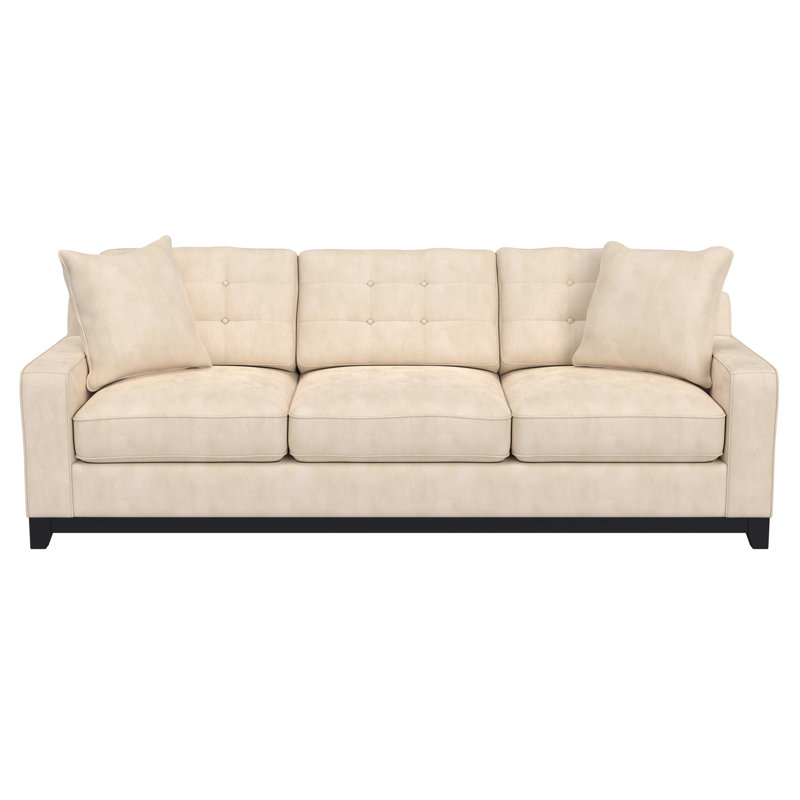 Carollton Upholstered 93'' Sofa, Gypsy Cream Performance Microfiber