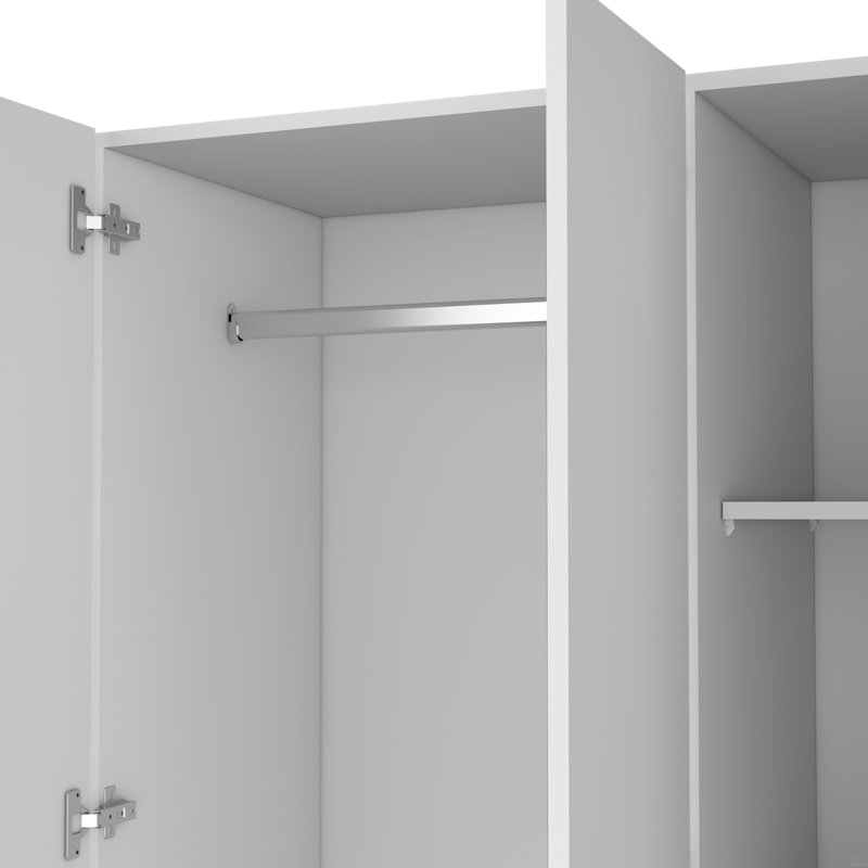 Armoire Haddam, chambre à coucher, H 71 po x l 35 po x P 17 po, Blanc