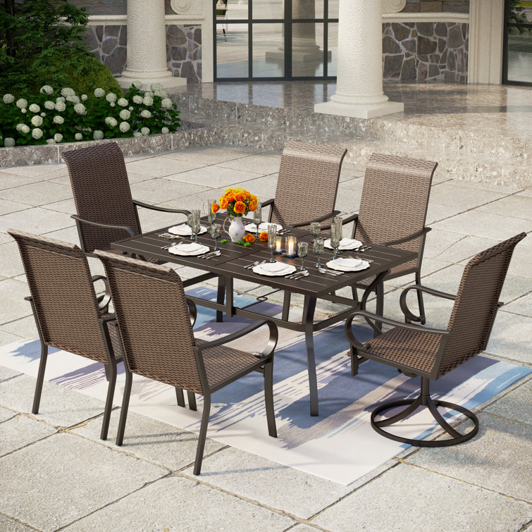 Costco Wicker Agio Park Falls Piece Patio Set Seater Metal Patio