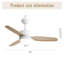 Ventilateur de plafond 46 pouces avec 3 lumières ABS et moteur à 6 vitesses-651652694-651652692