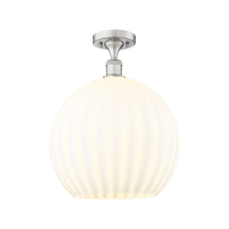 Plafonnier semi-encastré 1 lumière Ballston - Adriao, H 17,88 po x l 13,75 po x P 13,75 po, Nickel satiné brossé