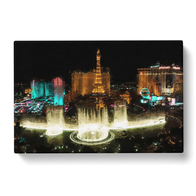 The Bellagio Hotel In Las Vegas Nevada - Wrapped Canvas Painting