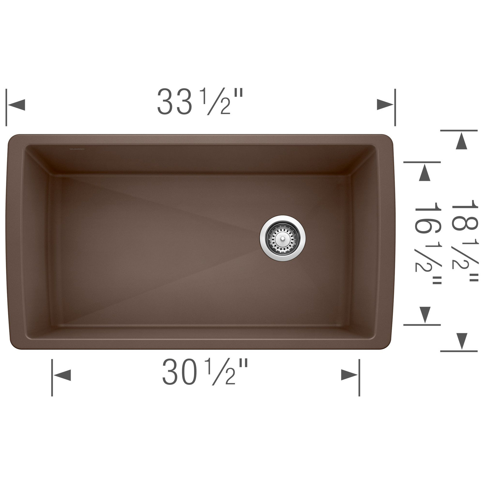 Diamond SILGRANIT 33" Undermount Kitchen Sink, Café Brown