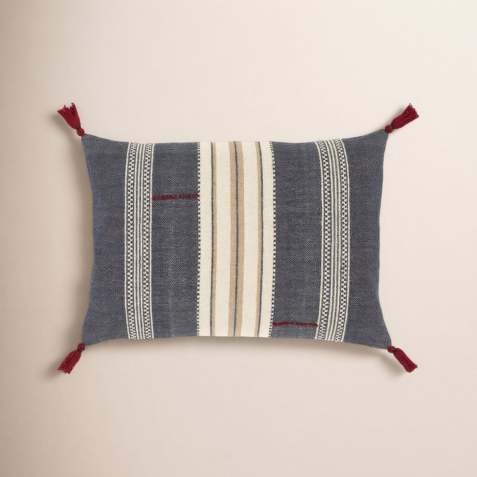 Gordon Tassels Lumbar Throw Pillow, Polyester/Polyfill