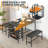 3-Piece Rectangular Dining Table Set with Wine Rack, Includes 2 Benches for 4, Ideal for Small Spaces, Apartments, and Dinettes-2107551733-2107551732