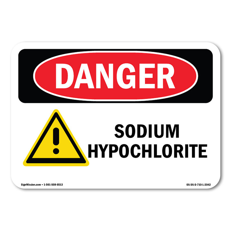 Sodium Hypochlorite Decal 14" X 10"