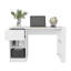 Bureau de 47 po de largeur avec lignes épurées - Bureau à la maison rectangulaire blanc moderne avec un tiroir et quatre tablettes pour un grand espace de rangement-1304504720