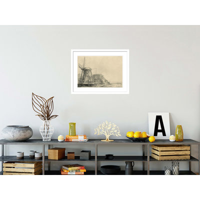 «Windmill» par Rembrandt van Rijn - Impression giclée encadrée